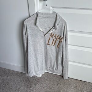 MAMA LIFE lightweight quarter zip pullover‎ sweatshirt